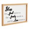 Wooden Bless the Food Before Us Sign, Farmhouse-Themed Decor for Kitchen, Dining Room Wall (16 x 9 In)